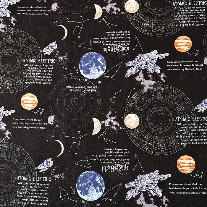 宇宙柄 星座羅針盤 オックス 50cm単位 | 切売り 切り売り 生地 布 布地
