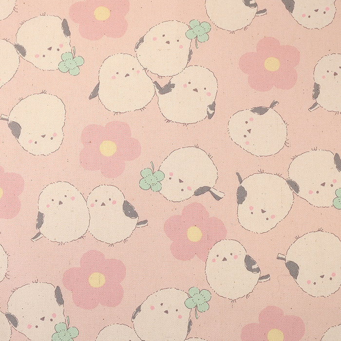 Pastel bonbon シマエナガ オックス 50cm単位 | 切売り 切り売り 生地