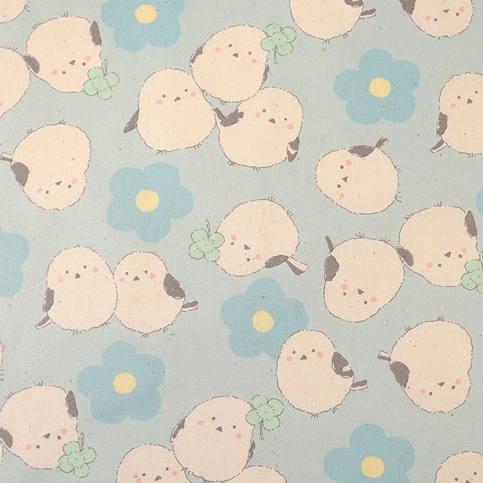 Pastel bonbon シマエナガ オックス 50cm単位 | 切売り 切り売り 生地