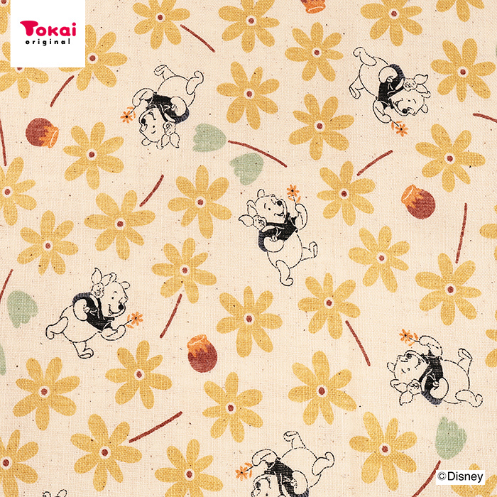 クラフトハートトーカイ ディズニー プーさん フラワー柄 リネンライク