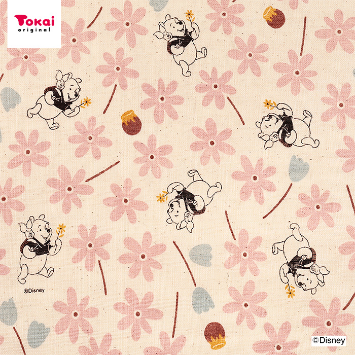 クラフトハートトーカイ ディズニー プーさん フラワー柄 リネンライク