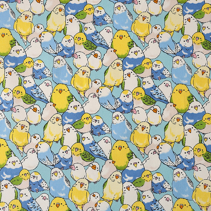 インコいっぱい オックス 50cm単位 | 切売り 切り売り 生地 布 布地