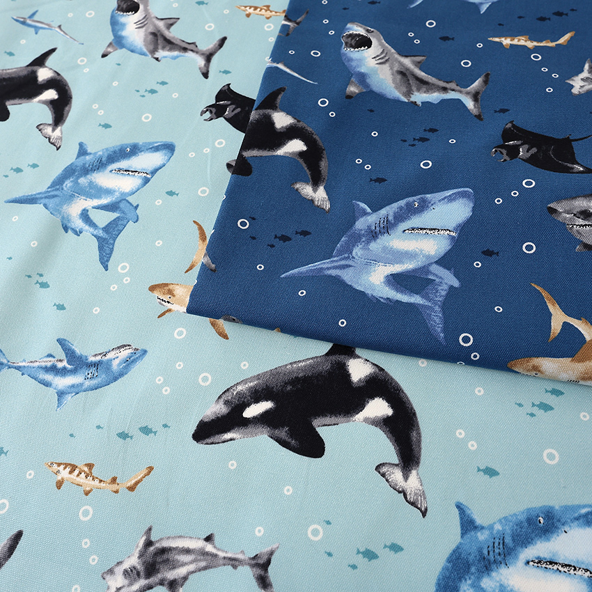 海の仲間たち オックスキルト 50cm単位 | 切売り 切り売り 生地 布