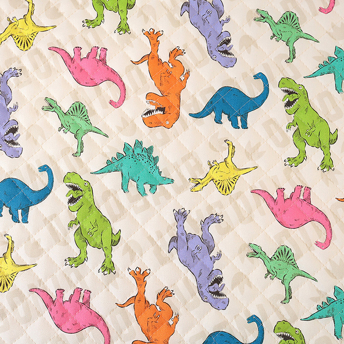 カラフル恐竜 オックスキルト 50cm単位 | 切売り 切り売り 生地 布