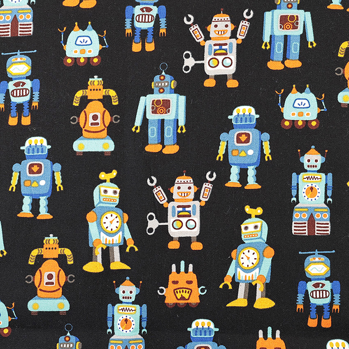 Vintage Robots! オックス 50cm単位 | 切売り 切り売り 生地 布 布地