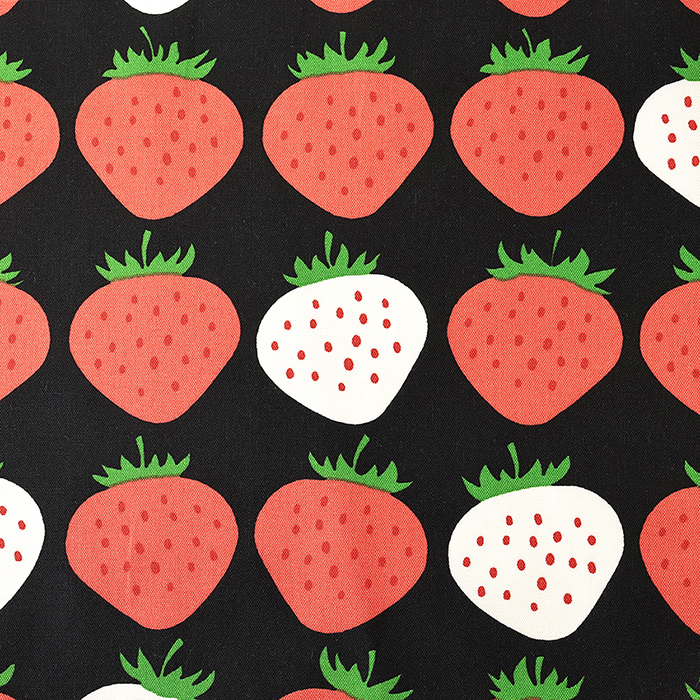 大きないちご柄 オックス 50cm単位 | 切売り 切り売り 生地 布 布地
