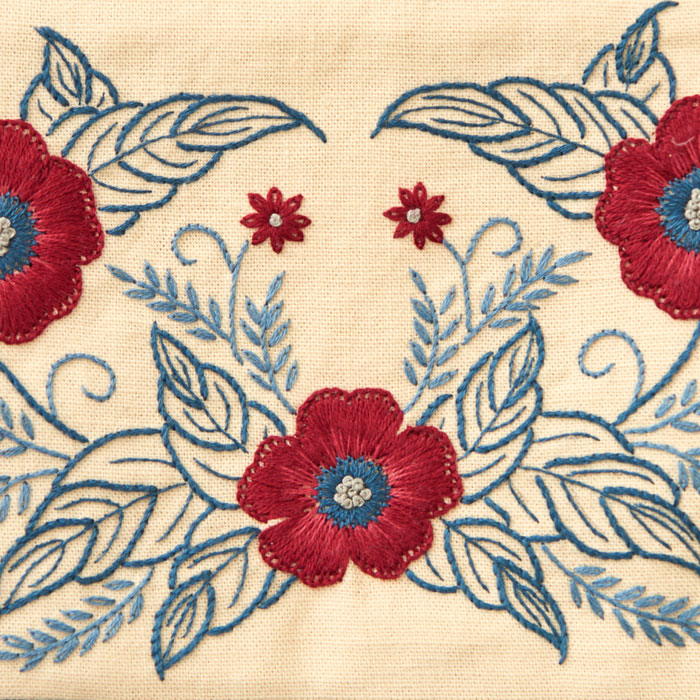 戸塚刺繍キット ARABESQUE ジップポーチ2 | 戸塚刺しゅう 刺繍キット