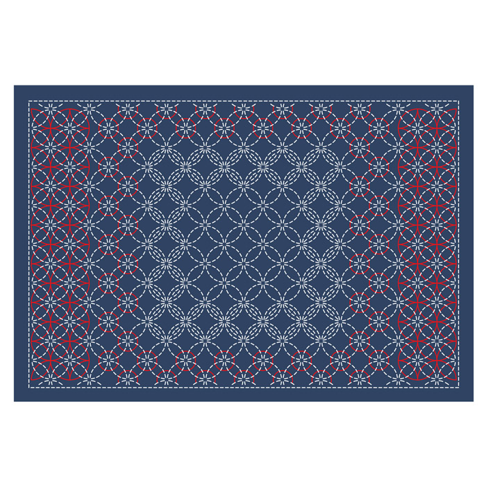 オリムパス 刺し子 ランチョンマット 藍 布パック 晒木綿 水で消える図案｜刺し子 刺し子布 花ふきん ラメ糸 Olympus 刺繍 刺し子布 初心者 |  | 02