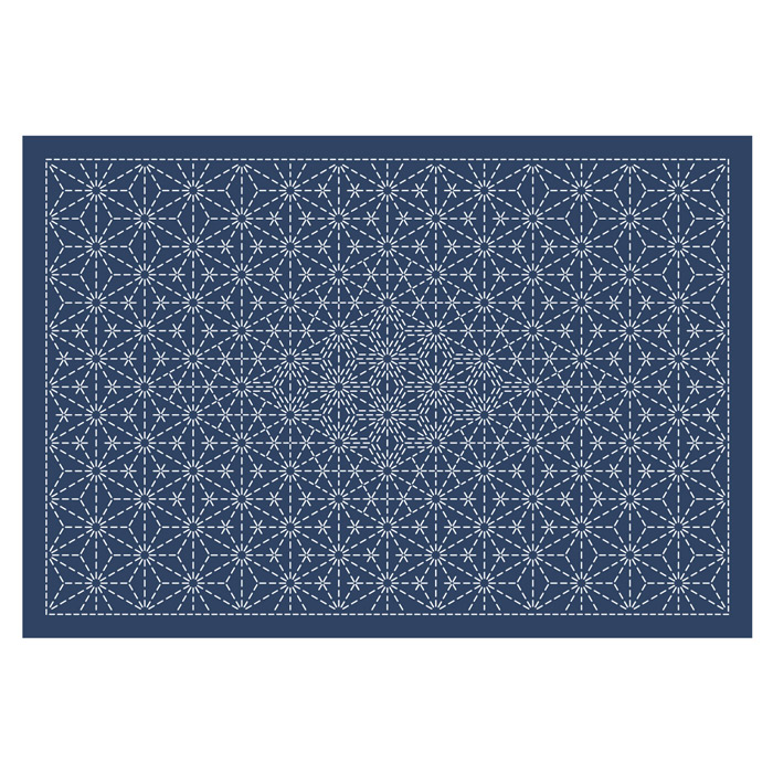 オリムパス 刺し子 ランチョンマット 藍 布パック 晒木綿 水で消える図案｜刺し子 刺し子布 花ふきん ラメ糸 Olympus 刺繍 刺し子布 初心者 |  | 03