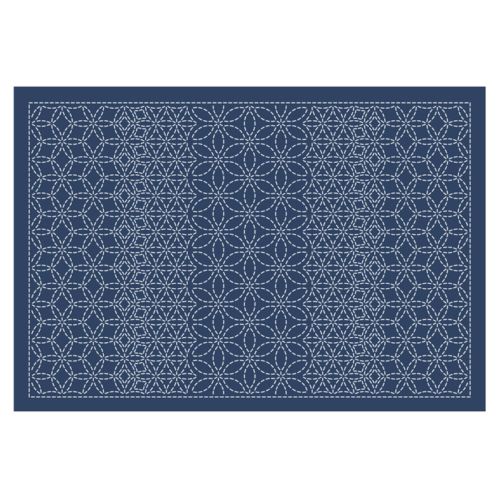 オリムパス 刺し子 ランチョンマット 藍 布パック 晒木綿 水で消える図案｜刺し子 刺し子布 花ふきん ラメ糸 Olympus 刺繍 刺し子布 初心者 |  | 04