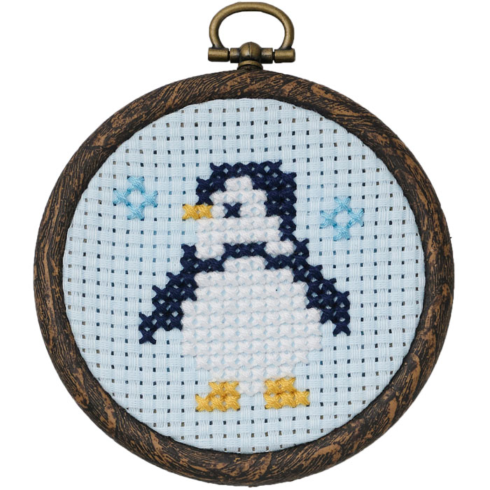 COSMO クロスステッチ まんまるフレーム | 刺繍キット 月 蝶 リボン
