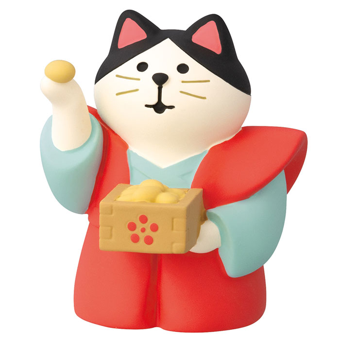 コンコンブル 節分 かみしもで豆まき猫 | 小物 置物 飾り マスコット