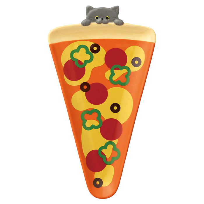 サンカクプレート ピザ チーズ │小皿 取り皿 陶器 猫 ねずみ かわいい