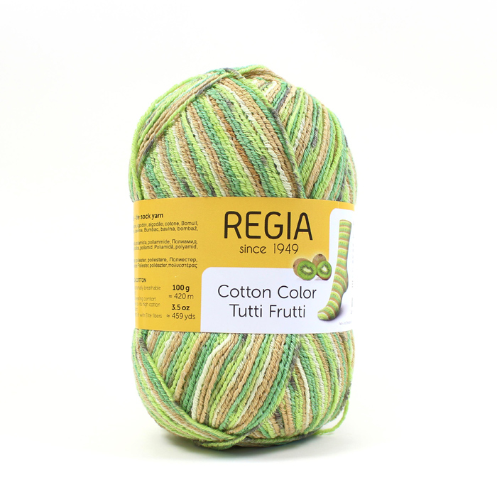 REGIA Cotton Color Tutti Frutti（レギア コットンカラー トゥッティフルッティ）|中細 毛糸 あみもの 靴下 くつした  ニット 手編み 編み物 輸入毛糸 段染め