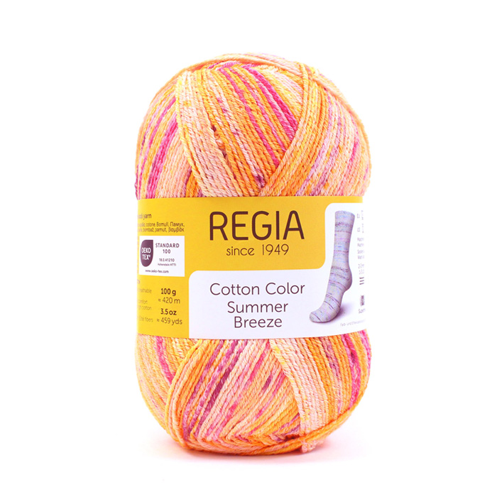 REGIA Cotton Color Summer Breeze(レギア コットンカラー サマーブリーズ)|中細 あみもの 靴下 くつした ニット 手編み |  | 01