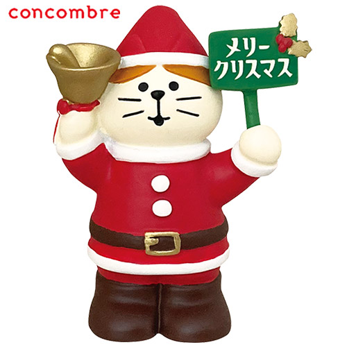 コンコンブル クリスマス なりきりサンタ猫 小物 置物 飾り マスコット オブジェ インテリア雑貨 ミニチュア かわいい デコレ サンタクロース ネコ｜shugale1