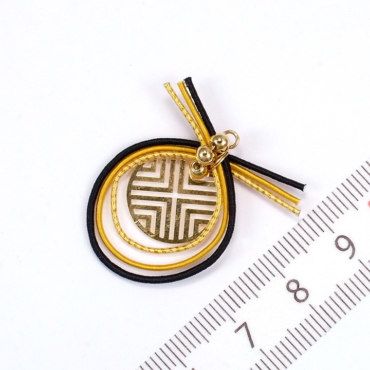 クラフトハートトーカイ 1輪水引×和柄メタルプレート ゴールドカン付