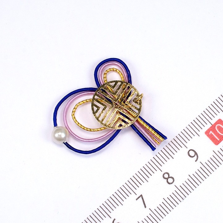 クラフトハートトーカイ 2輪水引×和柄メタルプレート ゴールドカン