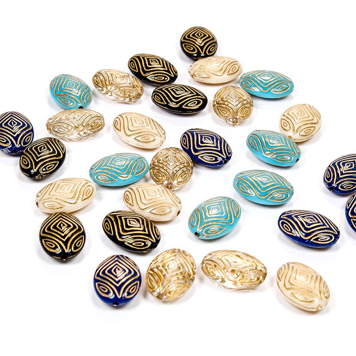 クラフトハートトーカイ ヴィンテージアクリル 楕円A 18×13mm 6ヶ