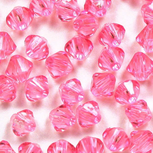 クラフトハートトーカイ アクリルビーズソロバン型 ローズ 3mm 4mm