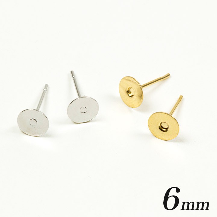 ピアス金具 6mm 貼付 1ペア | ピアス アクセサリー パーツ 金具 日本製 トーカイ :0169224:手芸材料の通販シュゲールYahoo!店  - 通販 - Yahoo!ショッピング