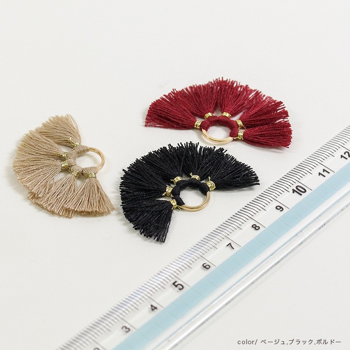 再販20春フリンジボルドー赤ピアスイヤリングタッセルアクセサリー