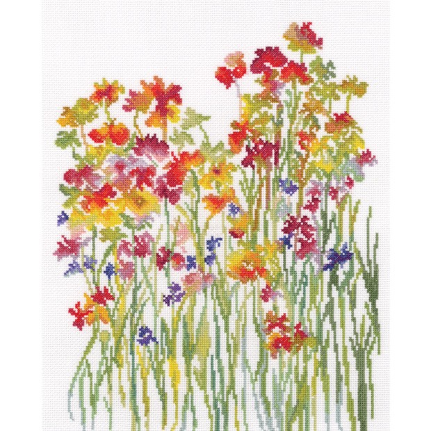 刺繍 輸入キット RTO Flower Watercolor｜M581｜ロシア｜クロス