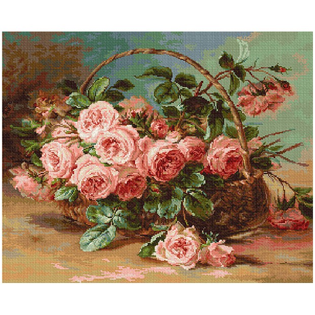 刺繍 輸入キット Luca-S（ルーカス） Basket of Roses : 手芸材料の