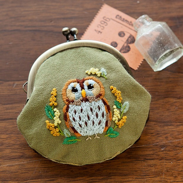 刺繍 キット piece Chicchiさんの動物刺しゅうキット がま口 ふくろう