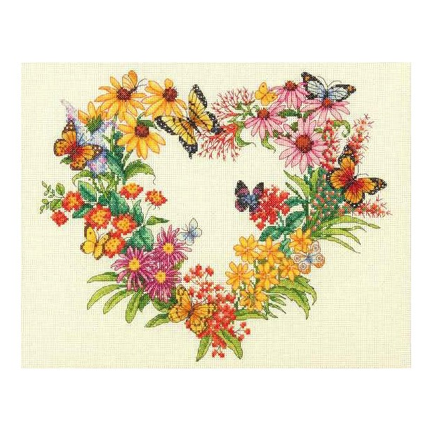 刺繍 輸入キット Dimensions クロスステッチキット Wildflower Wreath （ワイルドフラワー リース）