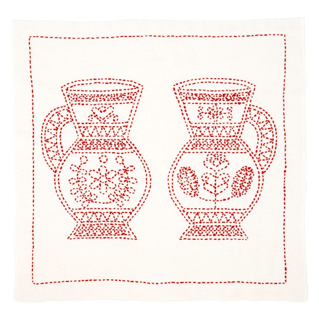刺繍 キット チューリップ 刺し子 花ふきん SASHIKO WORLD Hungary