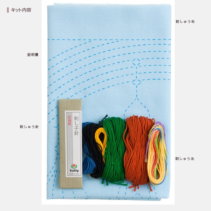 刺し子キット 花ふきん SASHIKO WORLD Russia 虹のかかる宮殿