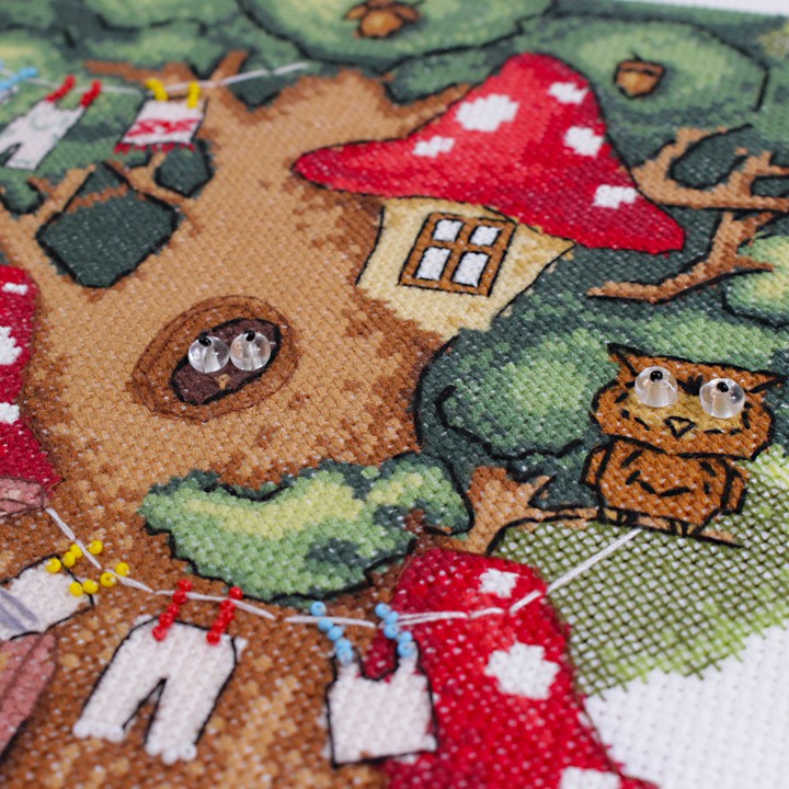 刺繍 輸入キット Charivna Magic oak 魔法の木｜BT-1005 ふくろう
