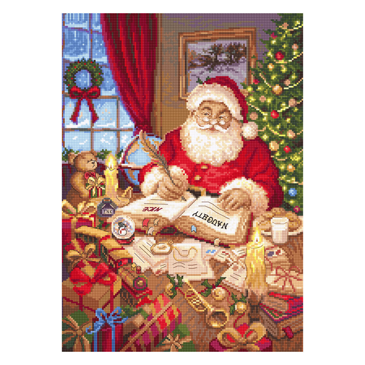 うちのサンタクロース 刺繍 LETISTITCH The list of naughty クリスマスリスト サンタ｜951