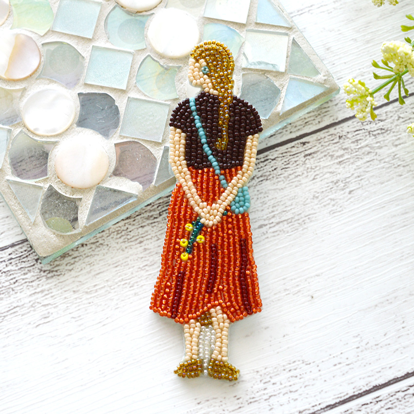MIYUKI ビーズ刺繍キットおでかけブローチ (ライブラリー) HCA14