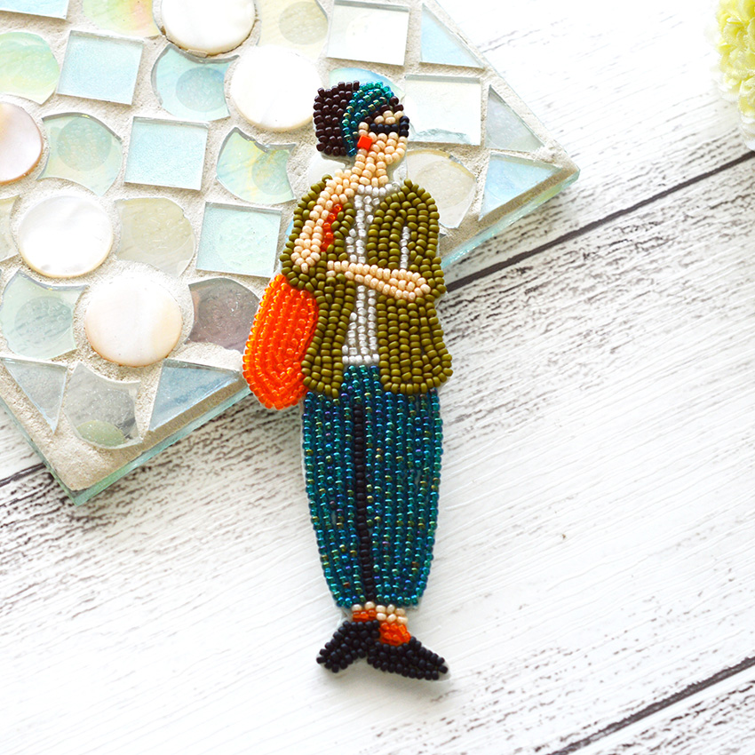 MIYUKI ビーズ刺繍キットおでかけブローチ (ライブラリー) HCA14