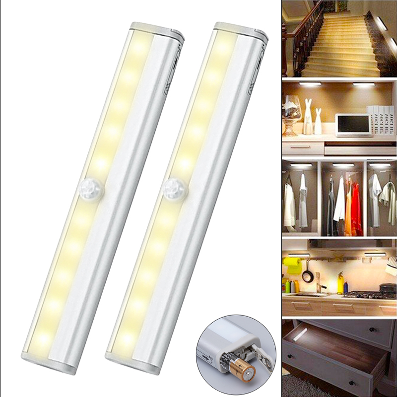 人感センサーライト 2個セット 室内 玄関 乾電池式 LED 照明 クローゼットライト LEDライト 屋内 廊下 小型 ランタン 防災グッズ 10LED |  | 02