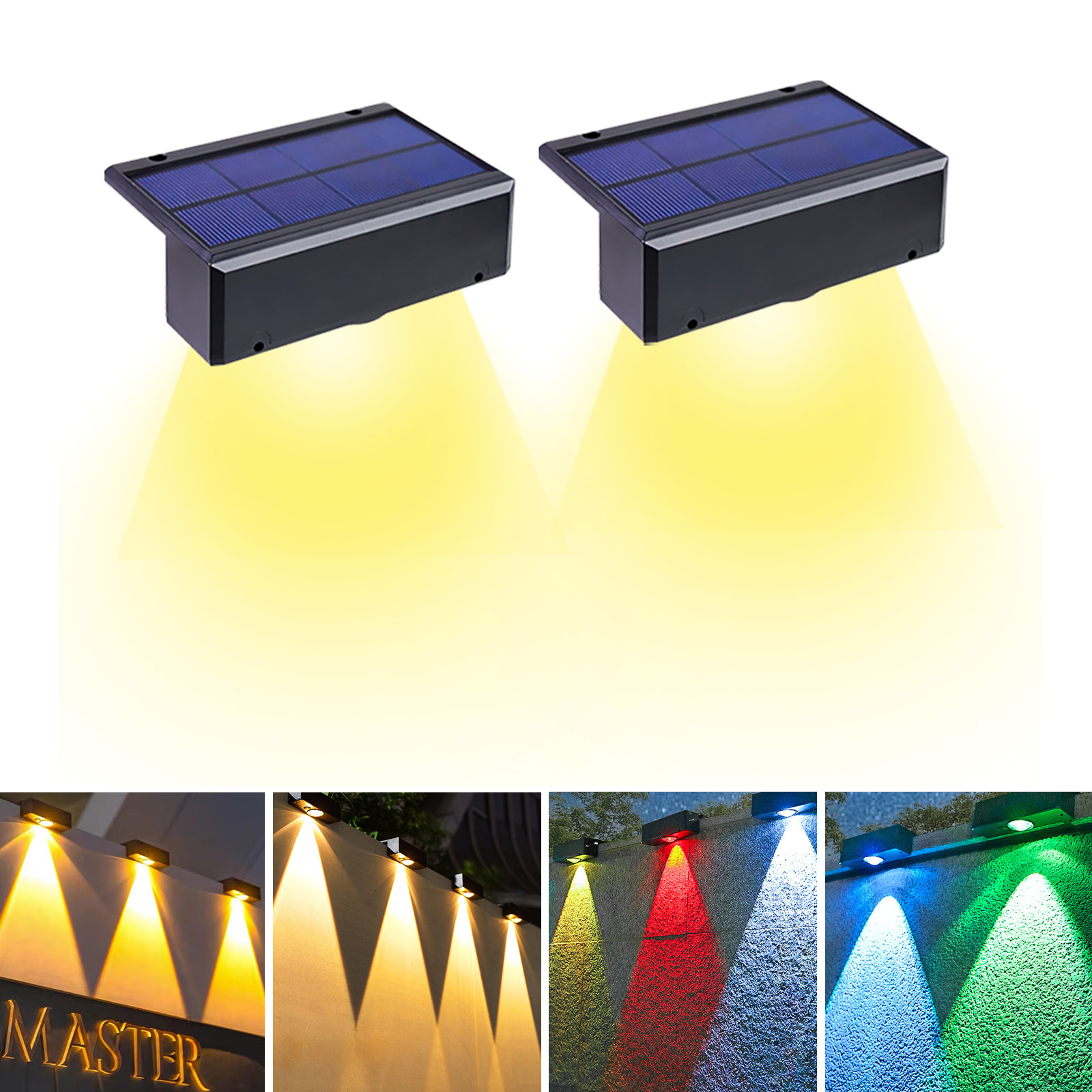 ソーラーライト 2個セット フェンスライト スポットライト 照明