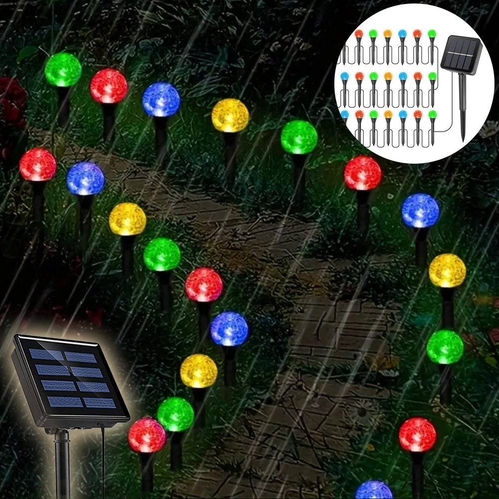 イルミネーション ソーラーライト 地中ストリングライト 30球 バブル