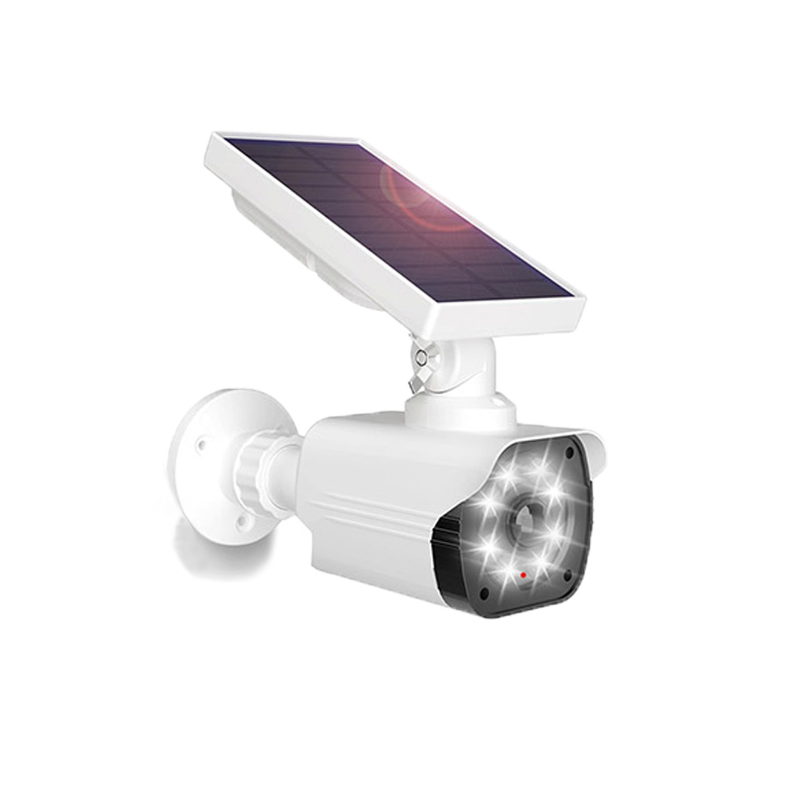 人感センサーライト ダミー防犯カメラ ソーラー充電式 ダミー 侵入対策 強盗対策 防犯カメラ型 赤色LED点滅機能 屋外 防水 IP66 威嚇 駐車場 玄関 庭  A214 |  | 01