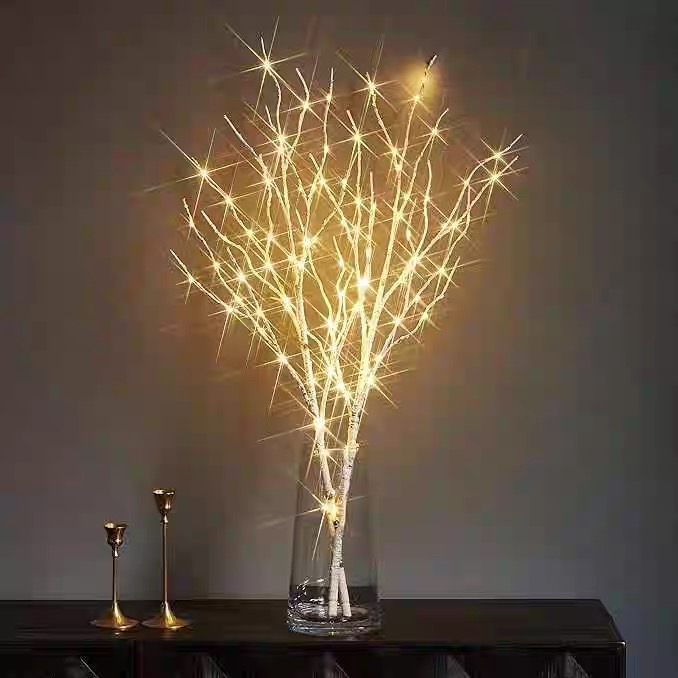 白樺ツリーライト 電池式 50LED 85cm ワイヤー入り 枝ツリー