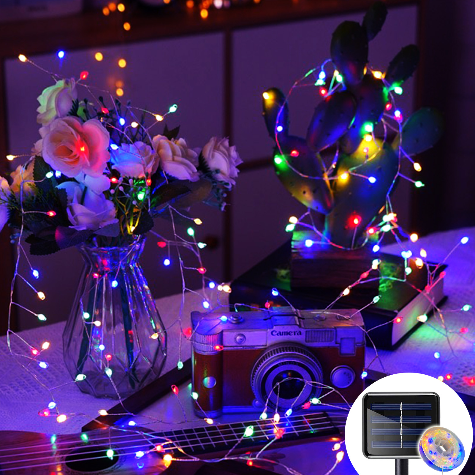 イルミネーションライト ソーラーライト 屋外 枝 8パターン点灯 防水 200LED 6m クリスマス ハロウィン ストレート 防雨 防水 飾り 装飾 ストリングライト |  | 02