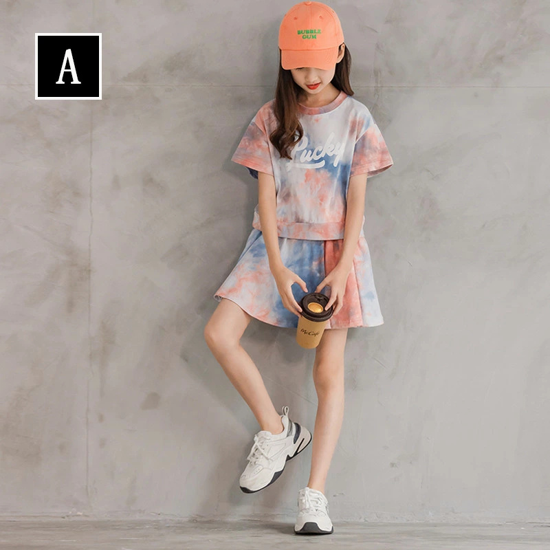 韓国子供服 セットアップ 夏 tシャツ スカート キュロット カジュアル ナチュラル パンツ 半袖 ...