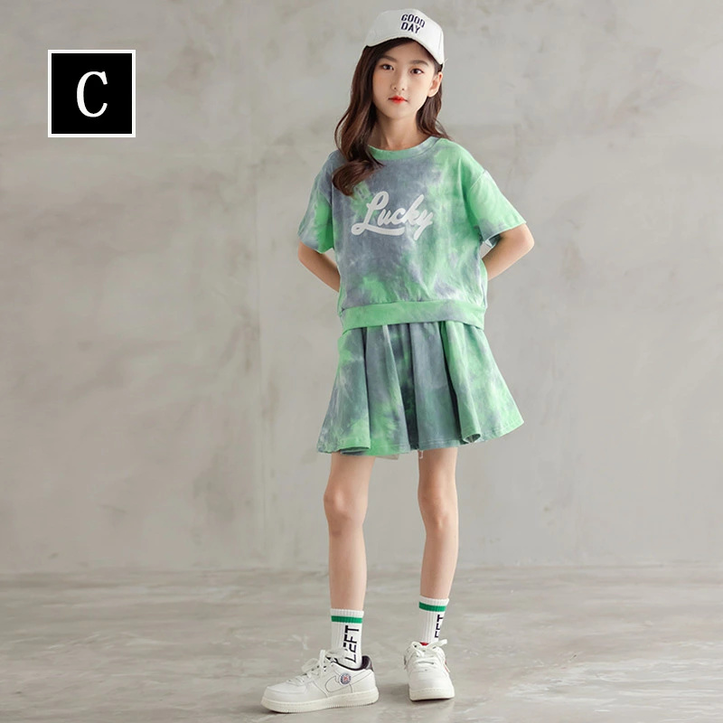 韓国子供服 セットアップ 夏 tシャツ スカート キュロット カジュアル ナチュラル パンツ 半袖 ...