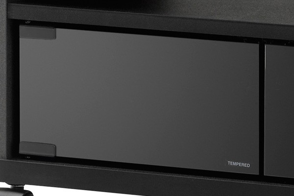 【ブラック】キャスター付きコーナーテレビ台 ガラス扉 テレビボード Amazon｜テレビ台 コーナー dvd 収納 ガラス扉 ほこり防止