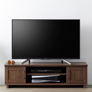 ブラウン木製テレビ台 引き出し付き テレビ台 ローボード 木目調 ダークブラウン 木製 幅115 高さ33