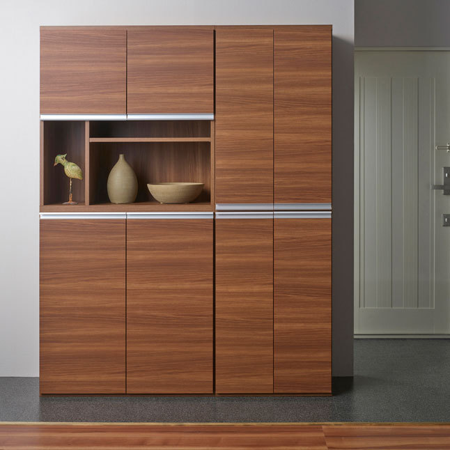 食器棚 オープン＆扉タイプ キッチン収納庫 木製 積み重ね可能 幅74 