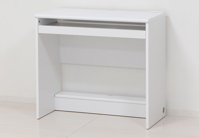 デスク スライド棚付き フットレスト付き 木製 幅80 高さ70 : 収納家具