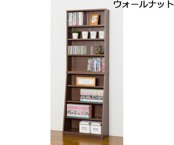 本棚 書棚 文庫本 コミック 収納 木製 上下分割 幅60 高さ180