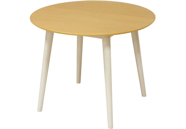 ダイニングテーブル 円形 直径93 高さ70 天然木 2人掛け 木目調 完成品